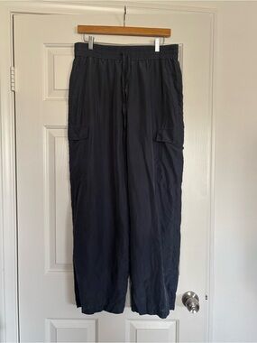 Eileen Fisher 100% Silk Jogger Cargo Pockets Summer Pants ✨Sz S/M